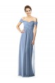 Off the Shoulder Chiffon Bridesmaid Dress with Draped Bodice for Sale