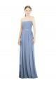 V-Pleat Chiffon Full-Length Strapless Bridesmaid Dress for Sale