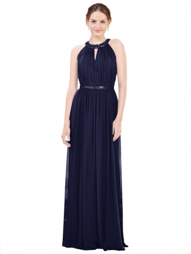 Vintage Full-Length Sleeveless Chiffon Bridesmaid Dress  for Sale