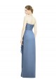 Strapless Full-Length Chiffon Bridesmaid Dress with Front Slit for Sale