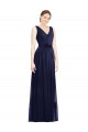 Full-Length V-Neck Lux Chiffon Bridesmaid Dress with V-Back for Sale