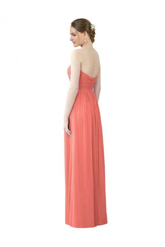 Draped Sweetheart Strapless Chiffon Bridesmaid Dress for Sale