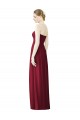 Draped Full Length Strapless Chiffon Bridesmaid Dress for Sale
