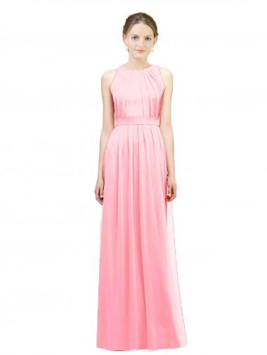 Sleek Halter Neck Chiffon Bridesmaid Dress  for Sale