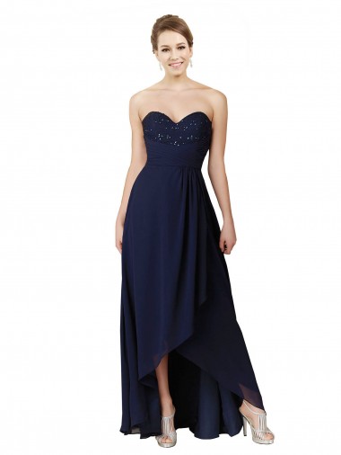 Sweetheart Neckline Beaded Lace and Chiffon Bridesmaid Dress for Sale