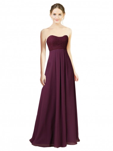 Dreamy Lace Over Chiffon Bridesmaid Dress for Sale