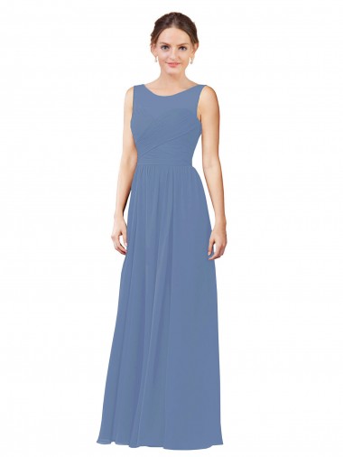 Luxe Chiffon Bridesmaid Dress with Illusion and Sweetheart Neckline for Sale