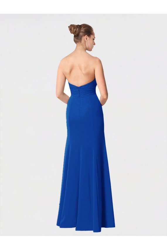 Full Length Sweetheart Chiffon Bridesmaid Dress with Ruched Bodice for Sale