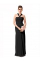 Long Halter Chiffon Bridesmaid Dress with Dropped Waist for Sale
