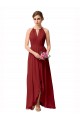 High Low Long Halter Keyhole Chiffon Bridesmaid Dress for Sale