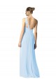 One Shoulder Long Chiffon Bridesmaid Dress with Shirred Bodice and Front Keyhole for Sale