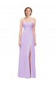 Strapless Mermaid Chiffon Bridesmaid Dress WITH High Side Slit and Ruffles for Sale