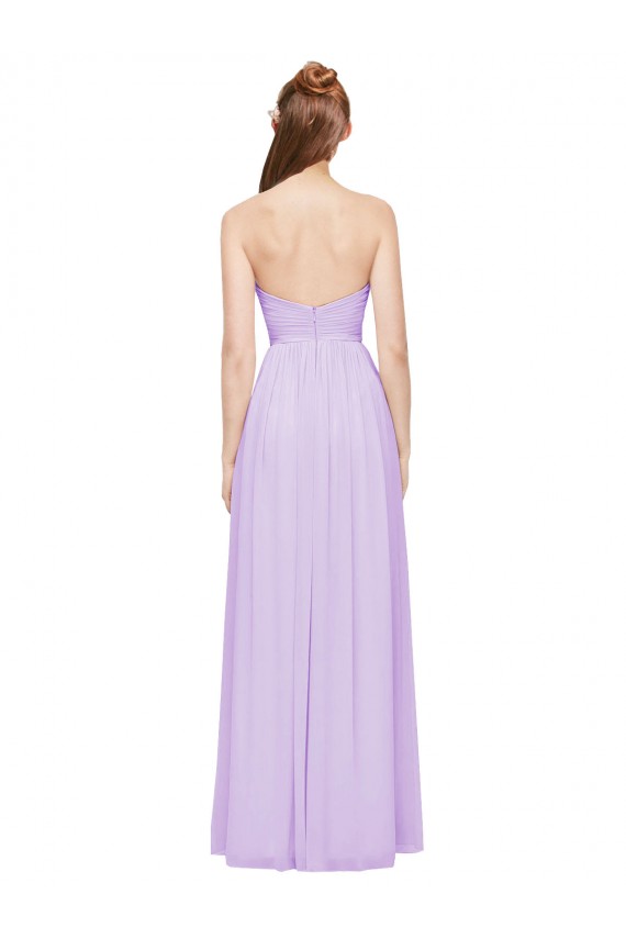 Strapless Mermaid Chiffon Bridesmaid Dress WITH High Side Slit and Ruffles for Sale