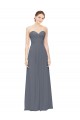 Twisted Waist Pleats Sweetheart Long Chiffon Bridesmaid Dress for Sale