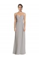 Long Chiffon A-Line Bridesmaid Dress with Criss-Cross Draped Bodice for Sale