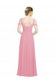 Sweetheart Long Chiffon Bridesmaid Dress with Off the Shoulder Straps for Sale