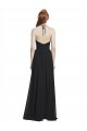 Halter Chiffon Bridesmaid Dress with V-Neckline and Criss Cross Waist for Sale