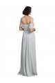 Off the Shoulder Spaghetti Strap Long Chiffon Bridesmaids Dress for Sale