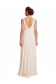 High Neck Chiffon Bridesmaid Dress with Deep V-Back and Cascading Skirt for Sale