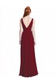 Long Chiffon V-Neck Bridesmaids Dress with Double Strap for Sale
