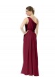 Draped One Shoulder Long Floor Length Chiffon Bridesmaid Dress for Sale