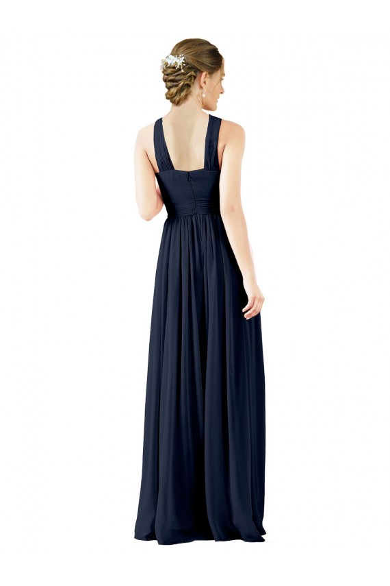 High V-Neck Floor Length Chiffon Bridesmaid Dress for Sale