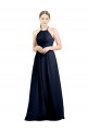 Halter High Neck Long Chiffon Bridesmaid Dress with Open Back for Sale