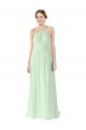 Front halter Neckline and Deep Back Long Chiffon Bridesmaid Dress for Sale
