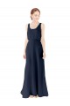 Scoop Neckline Fitted Long Chiffon Bridesmaid Dress Open Back for Sale