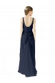 Scoop Neckline Fitted Long Chiffon Bridesmaid Dress Open Back for Sale