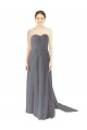 Long Chiffon Bridesmaid Dress with Sweetheart Neckline and Flowing Back for Sale