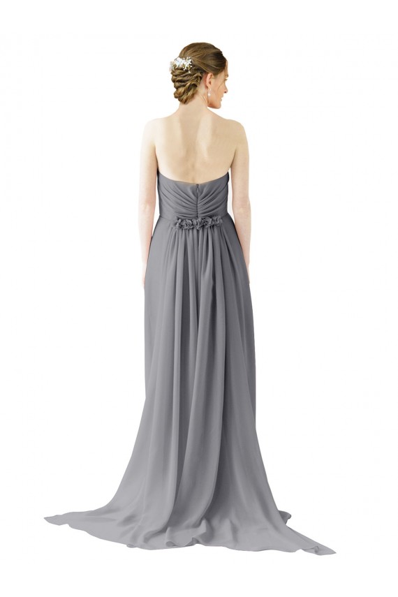 Long Chiffon Bridesmaid Dress with Sweetheart Neckline and Flowing Back for Sale
