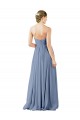 Deep Sweetheart Neckline Open Back Long Chiffon Bridesmaid Dress for Sale