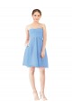 Short Knee Length Chiffon Cocktail Bridesmaid Dress with Twisted Strapless Sweetheart Neckline for Sale