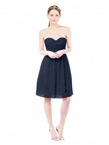 Sweetheart Cocktail Knee Length Chiffon Cocktail Bridesmaid Dress Open Back for Sale