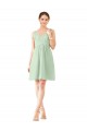 v-Neckline Short Knee Length Chiffon Cocktail Bridesmaid Dress for Sale