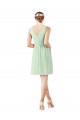 v-Neckline Short Knee Length Chiffon Cocktail Bridesmaid Dress for Sale
