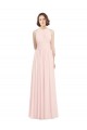Sleeveless Chiffon High Neck Bridesmaid Dress with Diagonal Pleats for Sale