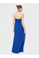Sleeveless Long Chiffon Empire Gown with Pleated Halter Straps for Sale