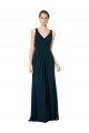 Long Chiffon V-Neck Sleeveless Bridesmaid Dress with Large Keyhole Back for Sale