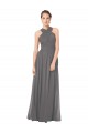 Long Chiffon Halter Bridesmaid Dress Keyhole Back for Sale