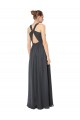 Long Chiffon Halter Bridesmaid Dress Keyhole Back for Sale