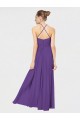 Long Chiffon Spaghetti Strap Halter Bridesmaid Dress for Sale