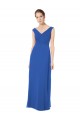 Long Chiffon Strapless Bridesmaid Dress with Wide Front and Back V-Neckline for Sale