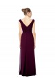 Long Chiffon Strapless Bridesmaid Dress with Wide Front and Back V-Neckline for Sale