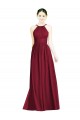 Halter Neck Open Back Draped Chiffon Bridesmaid Dress for Sale