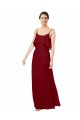 Scoop Neck Chiffon Bridesmaid Dress with Spaghetti Straps and Low Back for Sale