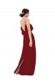 Scoop Neck Chiffon Bridesmaid Dress with Spaghetti Straps and Low Back for Sale