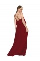 Long Chiffon Bridesmaid Dress with Slim Straps and Open Back for Sale