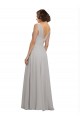 Twist Shouder Full Chiffon Bridesmaids Dress with V-Neckline and V-Back for Sale
